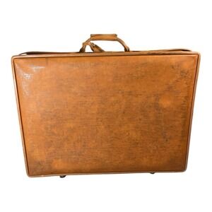 Hartmann Luggage Leather Suitcase Vintage Brown 26" With Original Box And Keys